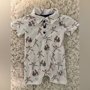 Baby boy baseball romper size 9m